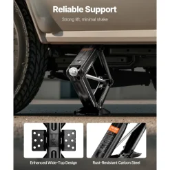 VEVOR 6500 lbs RV Scissor Jacks, 4-23.4 in RV Stabilizer Leveling Scissor Jacks, Set of 4, Heavy Duty Stabilizer Jack with Crank Handle, Socket and Bubble Levels, Not Easily Bent or Deformed