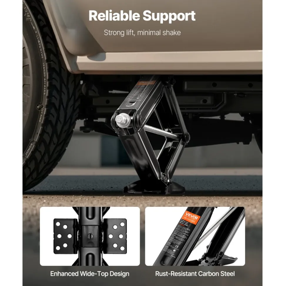 VEVOR 6500 lbs RV Scissor Jacks, 4-23.4 in RV Stabilizer Leveling Scissor Jacks, Set of 4, Heavy Duty Stabilizer Jack with Crank Handle, Socket and Bubble Levels, Not Easily Bent or Deformed