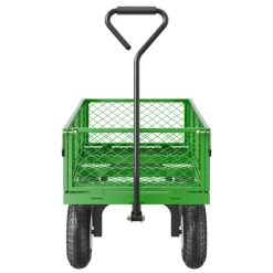 VEVOR 900 Lbs Steel Garden Cart on Wheels, Heavy Duty Pullable Garden Wagon Yard Cart, Outdoor Metal Utility Wagon with 10