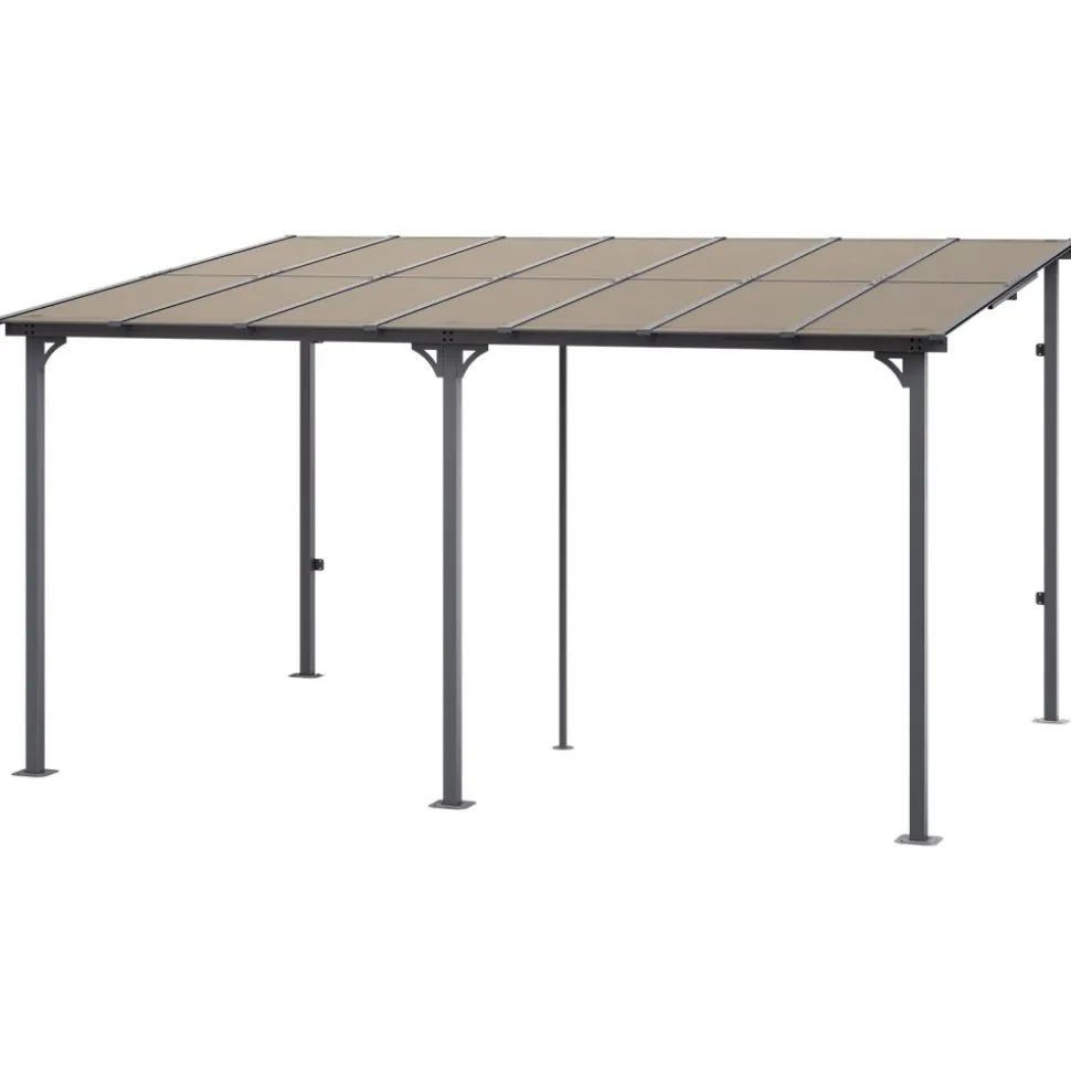 VEVOR Lean to Gazebo for Patio, 10' x 14' Hard Top Gazebo with Aluminum Frame, Wall Mounted & Freestanding Pergola, UV Resistant Polycarbonate Roof, Outdoor Patio Awnings for Deck, Garden and Backyard