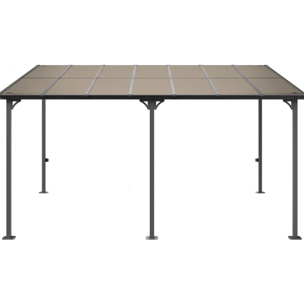 VEVOR Lean to Gazebo for Patio, 10' x 14' Hard Top Gazebo with Aluminum Frame, Wall Mounted & Freestanding Pergola, UV Resistant Polycarbonate Roof, Outdoor Patio Awnings for Deck, Garden and Backyard