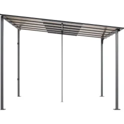 VEVOR Lean to Gazebo for Patio, 10' x 10' Hard Top Gazebo with Medal Frame, Wall Mounted & Freestanding Pergola, UV Resistant Polycarbonate Roof, Outdoor Patio Awnings for Deck, Garden and Backyard