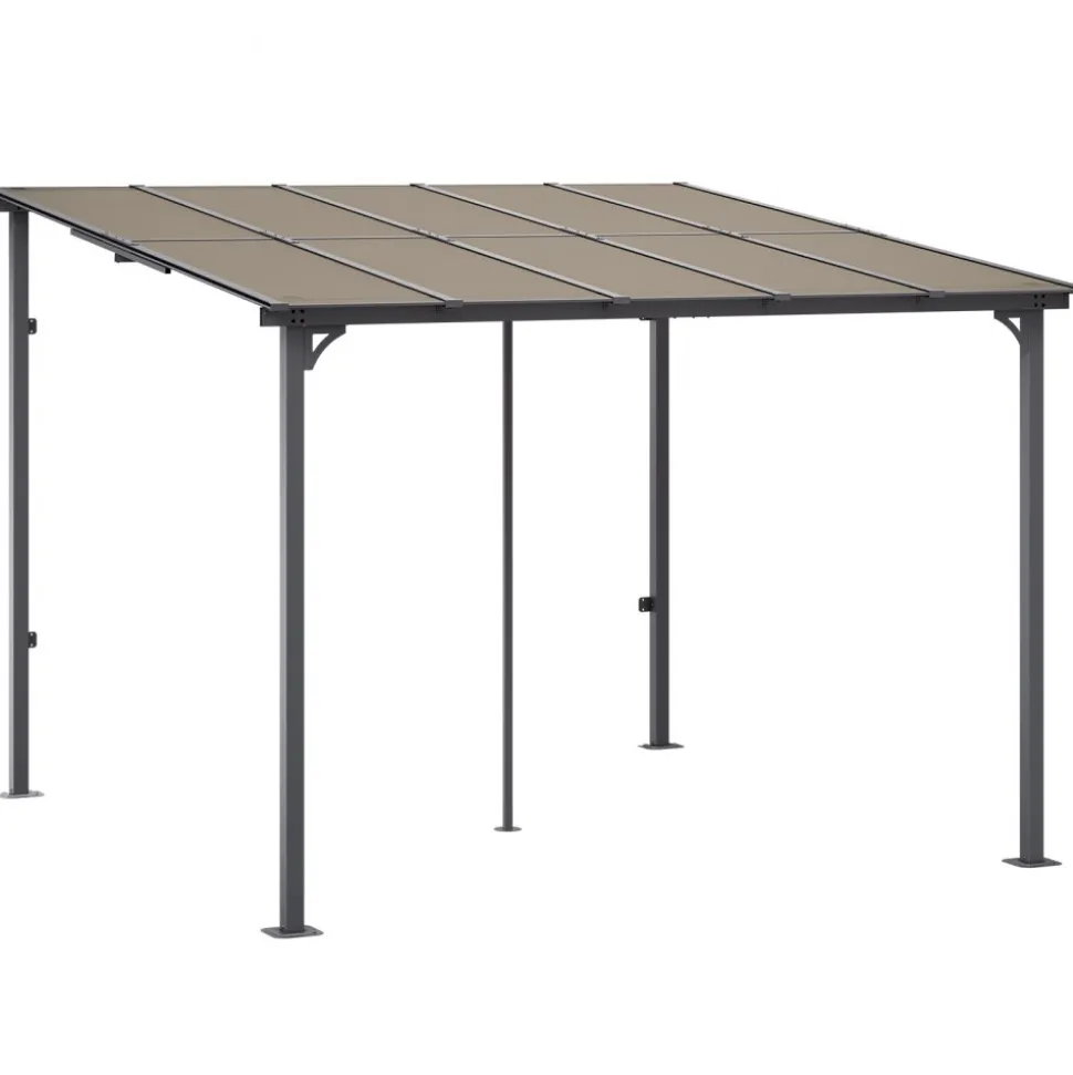 VEVOR Lean to Gazebo for Patio, 10' x 10' Hard Top Gazebo with Medal Frame, Wall Mounted & Freestanding Pergola, UV Resistant Polycarbonate Roof, Outdoor Patio Awnings for Deck, Garden and Backyard