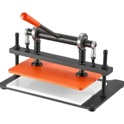 VEVOR Leather Cutting Machine 14.17 x 10.24 in Embossing Plate Die Cutter, Hand Press Leather Embossing & Die Cutting, 3300 lbs Pressure, 0.47 in Stroke, Dual Guide Shafts, for Fabric, Paper, Silicone