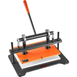 VEVOR Leather Cutting Machine 14.17 x 10.24 in Embossing Plate Die Cutter, Hand Press Leather Embossing & Die Cutting, 3300 lbs Pressure, 0.47 in Stroke, Dual Guide Shafts, for Fabric, Paper, Silicone