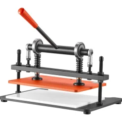 VEVOR Leather Cutting Machine 14.17 x 10.24 in Embossing Plate Die Cutter, Hand Press Leather Embossing & Die Cutting, 3300 lbs Pressure, 0.47 in Stroke, Dual Guide Shafts, for Fabric, Paper, Silicone