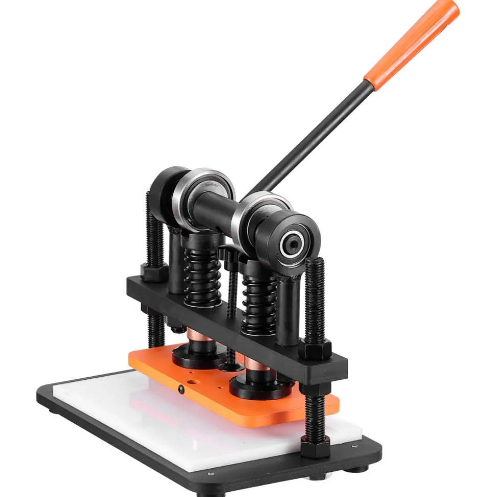 VEVOR Leather Cutting Machine, 10.2 x 4.7 in Embossing Plate Manual Die Cutter, 0.47 in Pressure Stroke Dual Guide Shafts Die Cut Machine, Leather Embossing Machine for Various of Materials