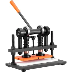 VEVOR Leather Cutting Machine, 10.2 x 4.7 in Embossing Plate Manual Die Cutter, 0.47 in Pressure Stroke Dual Guide Shafts Die Cut Machine, Leather Embossing Machine for Various of Materials