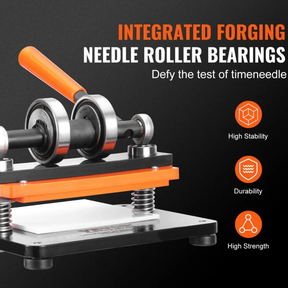 VEVOR Leather Cutting Machine, 7.1 x 3.9 in Embossing Plate Manual Die Cutter, 0.47 in Pressure Stroke Dual Guide Shafts Die Cut Machine, Leather Embossing Machine for Various of Materials