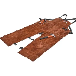VEVOR Leather Welding Apron Split Leg, Heavy Duty Cowhide Flame Resistant Welding Pants for Men Women, Heat-Resistant Safety Apron with 3 Pockets for Woodworking, Gardening, Blacksmithing, L-Size