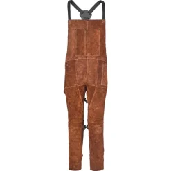 VEVOR Leather Welding Apron Split Leg, Heavy Duty Cowhide Flame Resistant Welding Pants for Men Women, Heat-Resistant Safety Apron with 3 Pockets for Woodworking, Gardening, Blacksmithing, M-Size