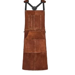 VEVOR Leather Welding Work Apron, Heavy Duty Cowhide Flame Resistant Welding Apron, Heat-Resistant Blacksmith Welder Aprons with 6 Tool Pockets for Woodworking, Gardening, BBQ