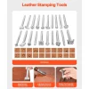 VEVOR Leather Working Tools Kit, 72 PCS Leather Craft Tools with Portable Leather Storage Bag, Engraving Punching Sewing Stamping Sanding Tools, Ideal for Beginners DIY Enthusiasts and Professionals