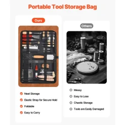 VEVOR Leather Working Tools Kit, 59 PCS Leather Craft Tools with Portable Canvas Storage Bag, Engraving Punching Sewing Stamping Sanding Tools, Ideal for Beginners DIY Enthusiasts and Professionals