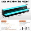 VEVOR LED Lighted Liquor Bottle Display, 2 Tiers 60 Inch Commercial Illuminated Home Bar Shelf, 2 Steps Whiskey Rack Stand, Acrylic Drink Shelves with RF Remote & App Control, and Multicolor lighting