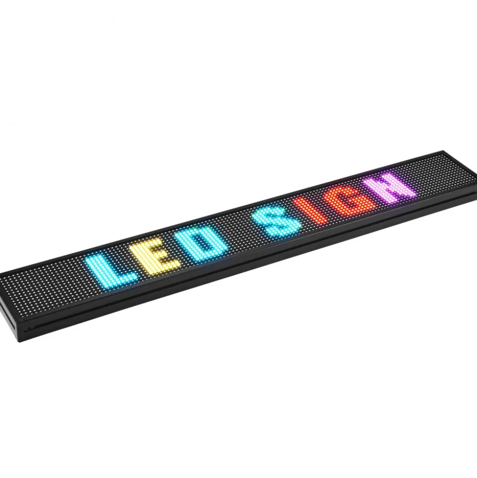 VEVOR LED Message Board, P10 Full Color Scrolling Display, Customizable Text and Animation via WIFI or USB, Ideal for Retail, Parties, and Bars, 52"x8"