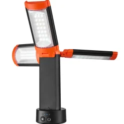 VEVOR LED Work Light with Stand, 13.2Ah, Rechargeable Cordless Camping Light, with 3 Lamp Heads, Detachable Tripod Stand, 2200 Lumens 3000K-6500K Dimmable, Portable Construction Lighting for Job Site