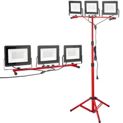 VEVOR LED Work Light with Stand, 10000 Lumen Dual-head LED Work Light with 27.6"-68.1" Adjustable and Foldable Tripod Stand, IP65 Waterproofed LED Tripod Work Light, with 5000 Kelvin Color Temperatu