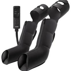 VEVOR Leg Compression Massager 9 Intensities Air Compression Leg Massager, For Daily Relaxation, 6 Massage Modes, 3 Heat Settings, Auto Shut-Off Timer, Adjustable Fit, with Storage Bag and Adapter