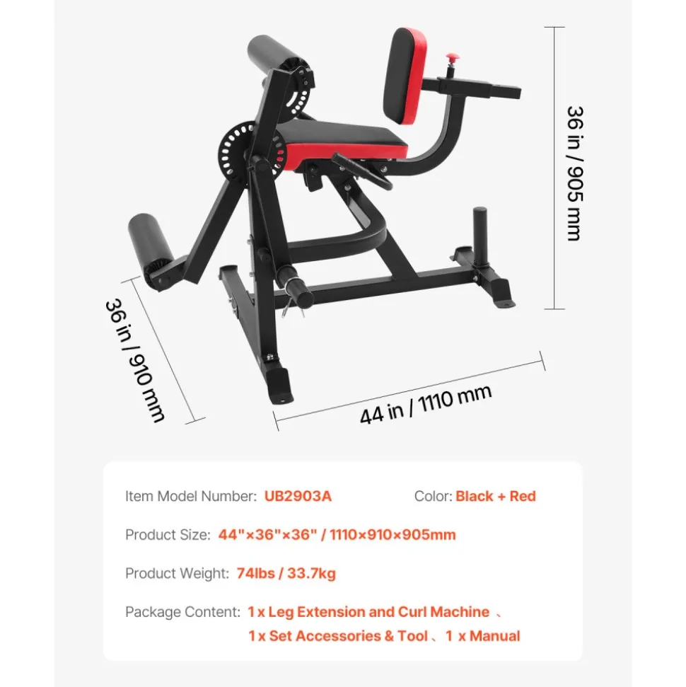 VEVOR Leg Extension and Curl Machine, 700 lbs Capacity Lower Body Special Leg Machines, Adjustable Leg Exercise Bench, Leg Rotary Extension for Thigh, Home Gym Workout Training Weight Equipment