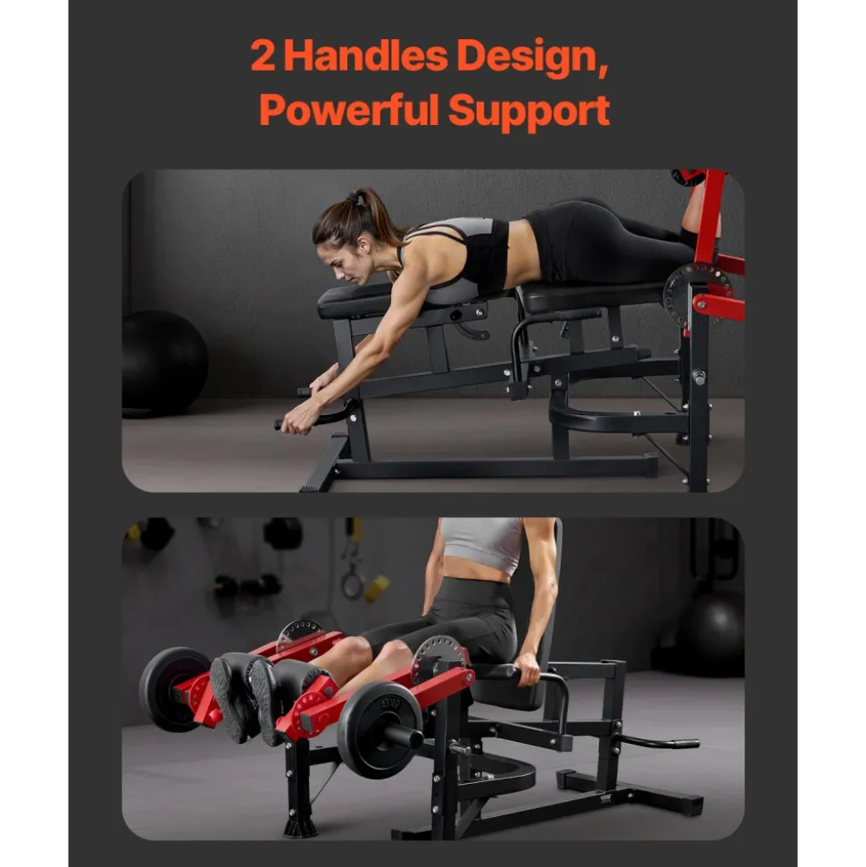 VEVOR Leg Extension and Curl Machine, Seated Leg Rotary Extension for Thigh, Adjustable Lower Body Specialty Exercises Equipment, Heavy Duty Workout Bench for Home Gym, 700 LBS Capacity