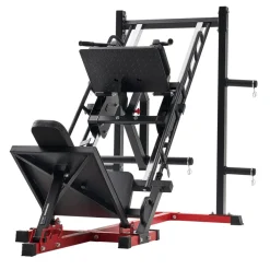 VEVOR Leg Press Hack Squat Machine, Adjustable Leg Press Combo with Linear Bearing and Weight Storage, Lower Body Special for Home Gym, Leg Exercise Equipment for Quads, Hamstring, Glutes, Calve