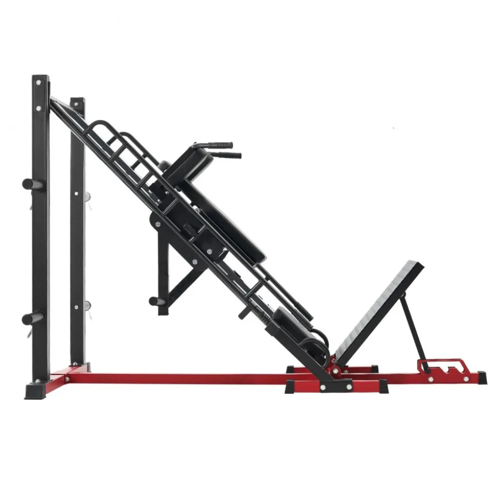 VEVOR Leg Press Hack Squat Machine, Adjustable Leg Press Combo with Linear Bearing and Weight Storage, Lower Body Special for Home Gym, Leg Exercise Equipment for Quads, Hamstring, Glutes, Calve