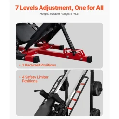 VEVOR Leg Press Hack Squat Machine, Adjustable Leg Press Combo with Linear Bearing and Weight Storage, Lower Body Special for Home Gym, Leg Exercise Equipment for Quads, Hamstring, Glutes, Calve