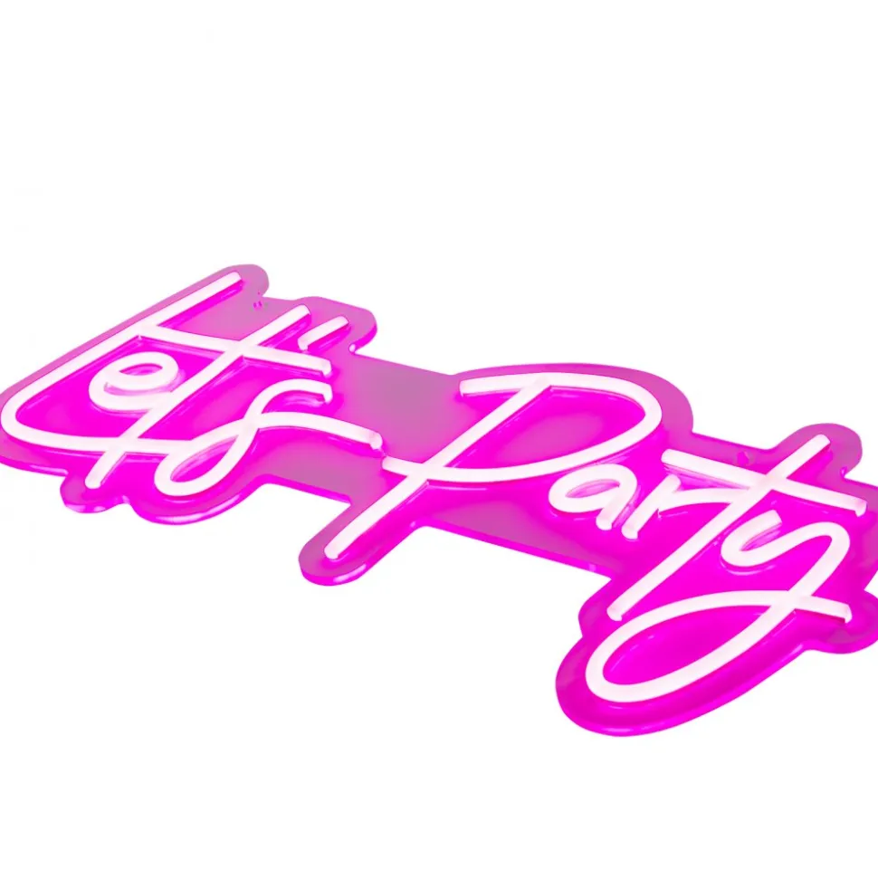 VEVOR Let's Party Neon Sign, 23"X10" Neon Sign for Wall Decor, Adjustable Brightness Pink Neon Light Sign with Remote Control and Power Adapter, for Party/Wedding Celebration/Home Decoration
