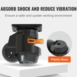 VEVOR Leveling Casters, Set of 4, 2200 lbs Total Load Capacity, 2.5 inches, Heavy Duty with Upgraded Handle Design, 360 Degree Swivel Caster Wheels, Adjustable Casters with Feet for Workbench, Machine