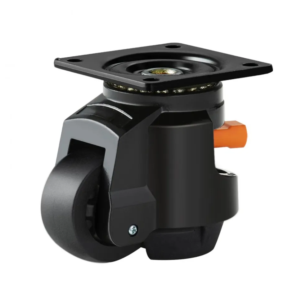VEVOR Leveling Casters, Set of 4, 2200 lbs Total Load Capacity, 2.5 inches, Heavy Duty with Upgraded Handle Design, 360 Degree Swivel Caster Wheels, Adjustable Casters with Feet for Workbench, Machine