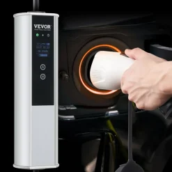 VEVOR Level 2 Portable EV Charger, 40A 240V, Electric Vehicle Charger with 25 ft Charging Cable NEMA 14-50P Plug, 40A/32A/24A/16A Adjustable Current Plug-in Home EV Charging Station for SAE J1772 EVs