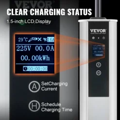 VEVOR Level 2 Portable EV Charger, 40A 240V, Electric Vehicle Charger with 25 ft Charging Cable NEMA 14-50P Plug, 40A/32A/24A/16A Adjustable Current Plug-in Home EV Charging Station for SAE J1772 EVs