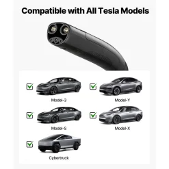 VEVOR Level 2 Tesla Charger, 40 Amp Adjustable Current, 240V Portable Home Electric Car EV Charger with 25 ft Charging Cable, NEMA 14-50P Plug, LCD Display, NACS Connector, for Tesla Model Y/X/3/S