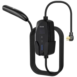 VEVOR Level 2 Tesla Charger, 40 Amp Adjustable Current, 240V Portable Home Electric Car EV Charger with 25 ft Charging Cable, NEMA 14-50P Plug, LCD Display, NACS Connector, for Tesla Model Y/X/3/S