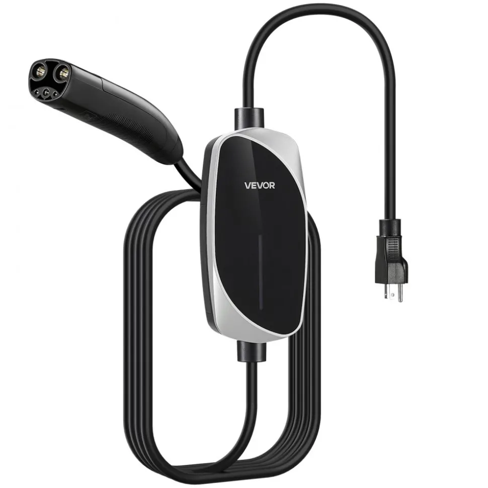 VEVOR Level 2 Tesla Charger, 32 Amp Adjustable Current, 240V Portable Home Electric Car EV Charger with 25 ft Charging Cable, NEMA 14-50P Plug, LCD Display, NACS Connector, for Tesla Model Y/X/3/S