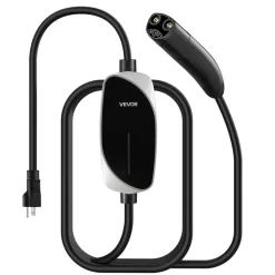VEVOR Level 2 Tesla Charger, 32 Amp Adjustable Current, 240V Portable Home Electric Car EV Charger with 25 ft Charging Cable, NEMA 14-50P Plug, LCD Display, NACS Connector, for Tesla Model Y/X/3/S
