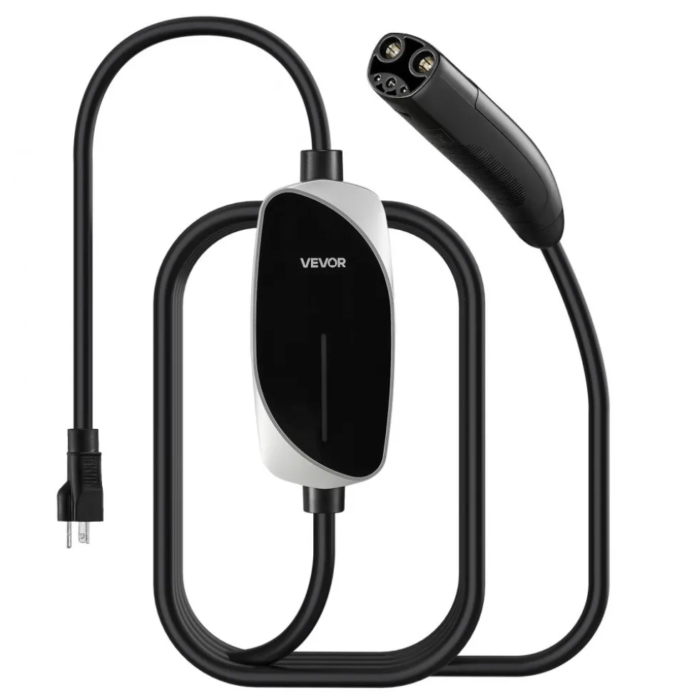 VEVOR Level 2 Tesla Charger, 32 Amp Adjustable Current, 240V Portable Home Electric Car EV Charger with 25 ft Charging Cable, NEMA 14-50P Plug, LCD Display, NACS Connector, for Tesla Model Y/X/3/S