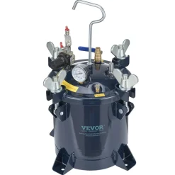 VEVOR 10L/2.5gal Spray Paint Pressure Pot Tank,  70PSI Max Air Paint Pressure Pot, Metal Rack and Leak Repair Sealant for Industry Home Decor Architecture Construction Automotive Painting