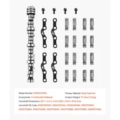 VEVOR Lifter Camshaft Kit, 5-Piece Set, Gray Cast Iron Engine Cam, for 2009-2019 Dodge Ram 1500 5.7L, 2009 Dodge Durango 5.7L, Fits V8 5.7L Engines, Trucks / Large SUVs