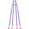 VEVOR Lifting Sling Straps, Four Leg Polyester Bridle Sling with Hooks, 6600LB Capacity, 5Ft Heavy Duty Rigging Strap, Thickened & Wear-Resistant Webbing Slings for Engines Cranes Hoists Truck