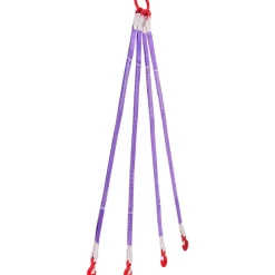VEVOR Lifting Sling Straps, Four Leg Polyester Bridle Sling with Hooks, 6600LB Capacity, 5Ft Heavy Duty Rigging Strap, Thickened & Wear-Resistant Webbing Slings for Engines Cranes Hoists Truck