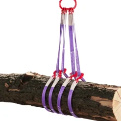 VEVOR Lifting Sling Straps, Four Leg Polyester Bridle Sling with Hooks, 6600LB Capacity, 5Ft Heavy Duty Rigging Strap, Thickened & Wear-Resistant Webbing Slings for Engines Cranes Hoists Truck