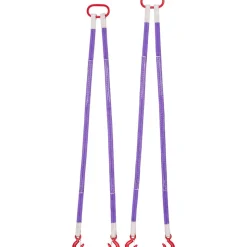 VEVOR Lifting Sling Straps, 2Pcs Two-Leg Polyester Bridle Sling with Hooks, 4400LB Capacity, 5Ft Heavy Duty Rigging Strap, Thickened & Wear-Resistant Webbing Slings for Engines Cranes Hoists Truck