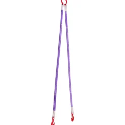 VEVOR Lifting Sling Straps, 2Pcs Two-Leg Polyester Bridle Sling with Hooks, 4400LB Capacity, 5Ft Heavy Duty Rigging Strap, Thickened & Wear-Resistant Webbing Slings for Engines Cranes Hoists Truck