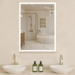 VEVOR Lighted Medicine Cabinet with Mirror, 24 x 32 in Recessed or Wall Mount, 3 Color Dimmable LED Bathroom Medicine Cabinet with Magnifying Mirror, Adjustable Shelve Storage, Memory Defog Function