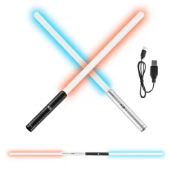 VEVOR Light Sword, 2 Pack Light up Sword with 7 RGB Colors, 4 Sound Modes and Realistic Handle, Rechargeable Sword Toy for Adults and Kids, Christmas Day, Halloween Cosplay, Birthday