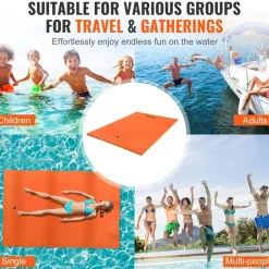 VEVOR Lily Pad Floating Mat, Large 9x6 FT Floating Water Pad, 3-Layer Floating Dock for Adults Kids, 1.3