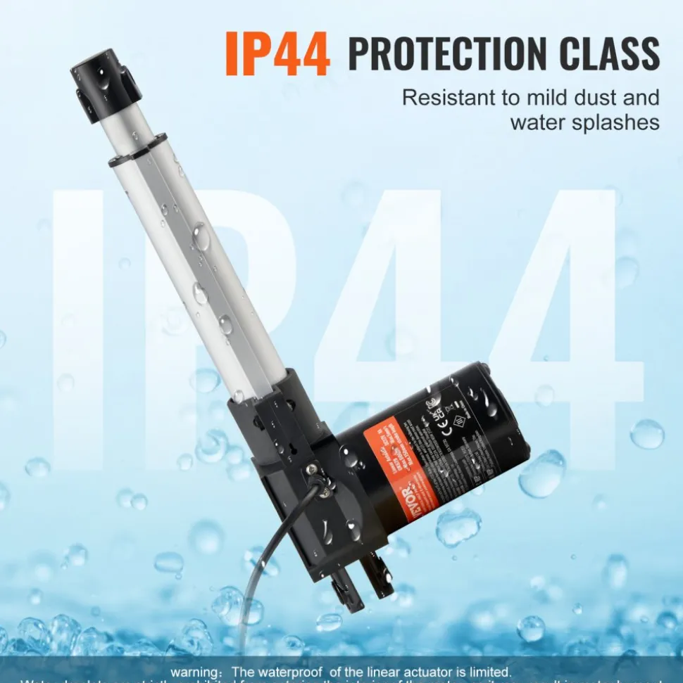 VEVOR Linear Actuator 12V, 6 Inch Heavy Duty 1320lbs/6000N Linear Actuator, 0.19"/s Linear Motion Actuator with Mounting Bracket & IP44 Protection for Electric Door Industrial Machinery Vessels Cargo