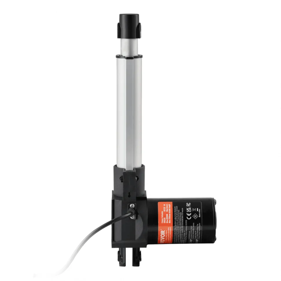 VEVOR Linear Actuator 12V, 6 Inch Heavy Duty 1320lbs/6000N Linear Actuator, 0.19"/s Linear Motion Actuator with Mounting Bracket & IP44 Protection for Electric Door Industrial Machinery Vessels Cargo